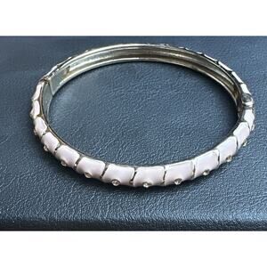 Sequin Nordstrom Pink Thin Gold Tone Enamel Hinge Bangle $25 NWOT # 86